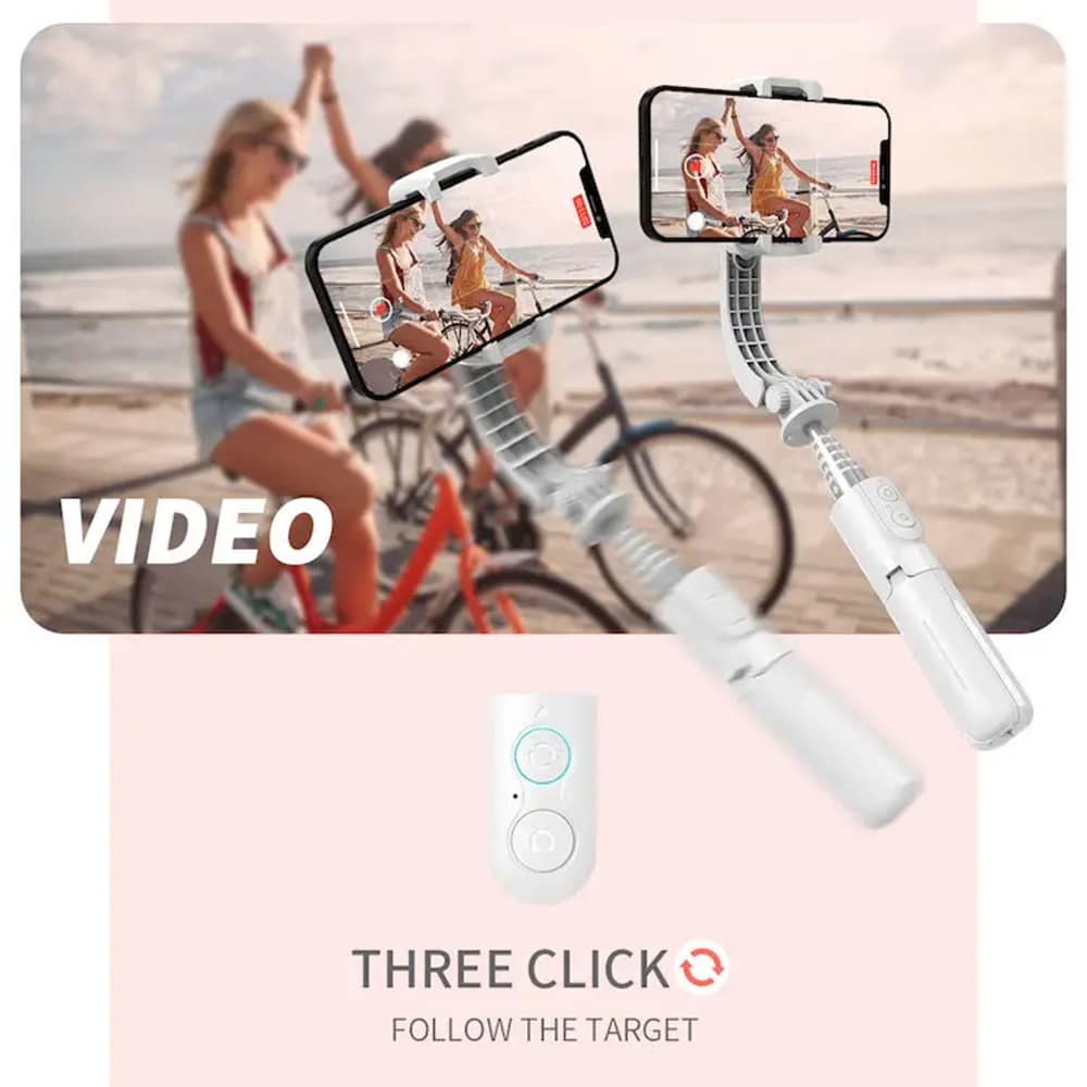 Techsuit - Mini Selfie Stick (L08Mini) - Stable Gimbal/Tripod with Removable Wireless Remote, 360 Rotation Head, 70cm - Black - Image 4