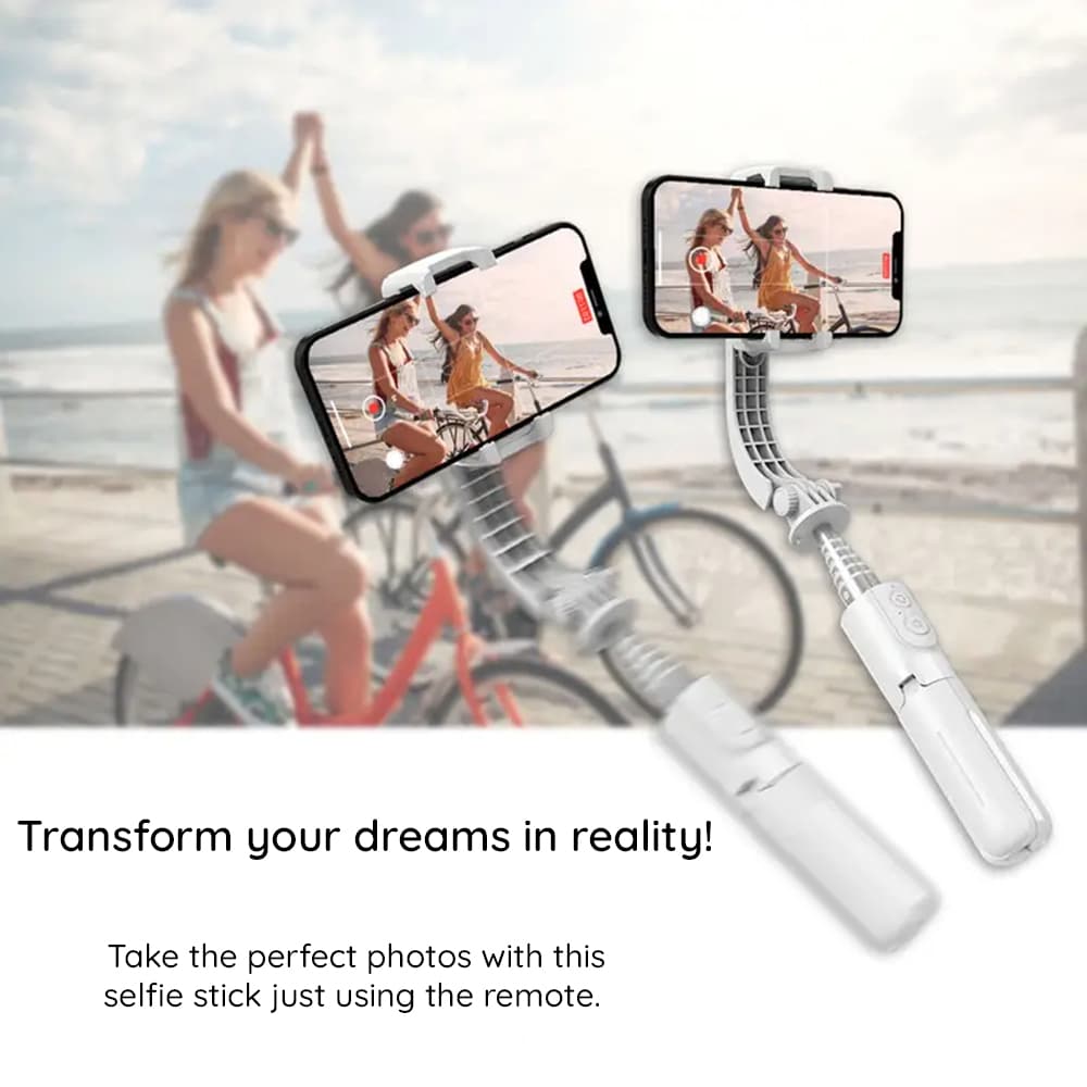 Techsuit - Mini Selfie Stick (L08Mini) - Stable Gimbal/Tripod with Removable Wireless Remote, 360 Rotation Head, 70cm - Black - Image 2