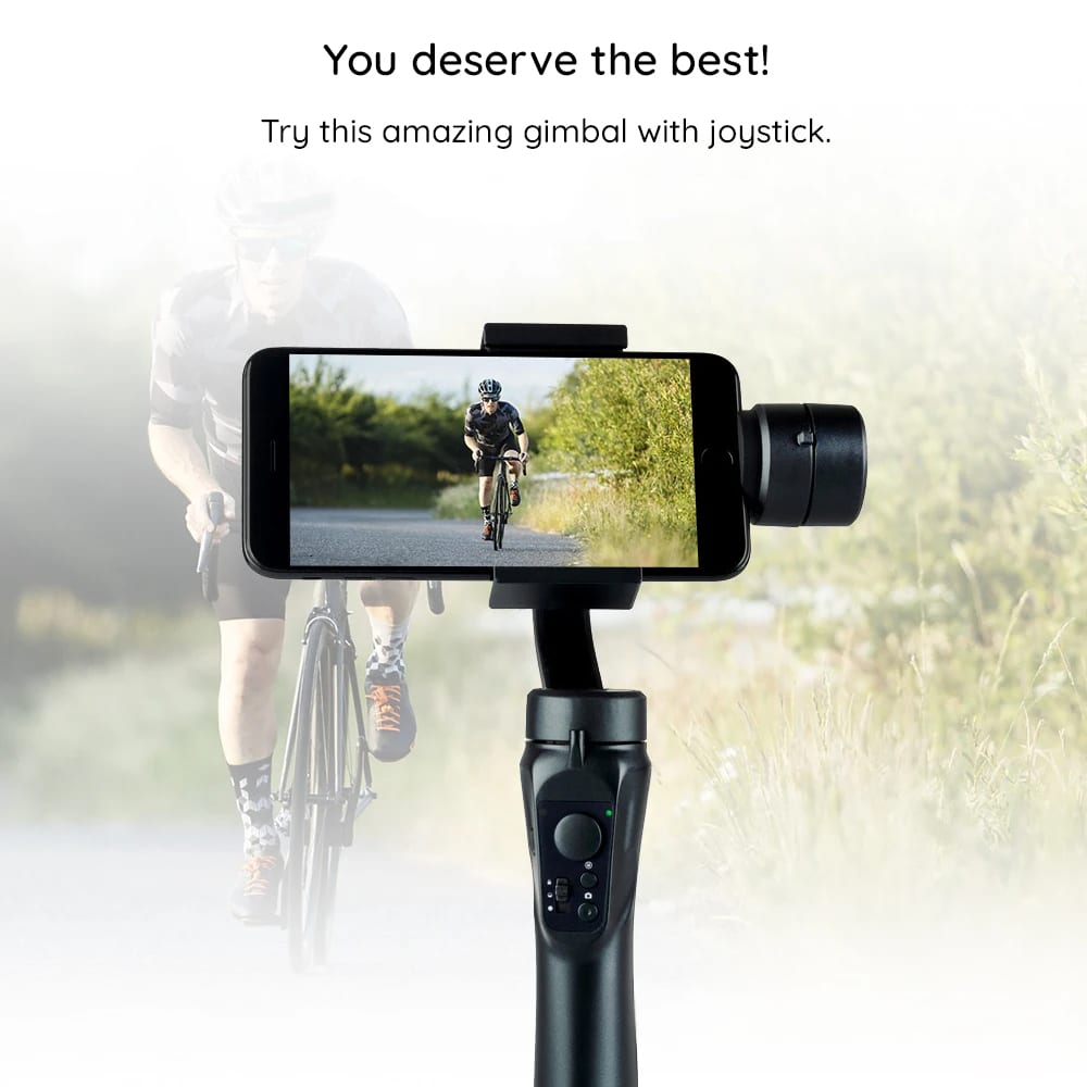 Techsuit - Phone Gimbal (H4) - with 3 Axis Handheld, Joystick, Micro-USB, 6.1inch Max, Aluminum Alloy, 2200mAh - Black - Image 7