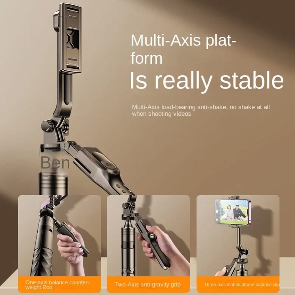 Techsuit - Selfie Stick (K28) - Compact Tripod Mount with Bluetooth Remote Control, 360, Foldable, 175cm - Black - Image 7