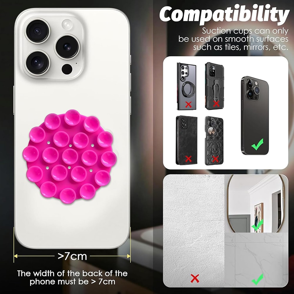 Techsuit - Βεντούζα κινητού για selfies (SP-CUP) - Ροζ - Image 4