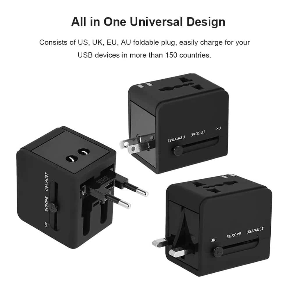 Techsuit - Προσαρμογέας Ταξιδιού (HHT148) - PD20W, QC, USB, Type-C, EU, UK, AUS, US - Μαύρο - Image 4