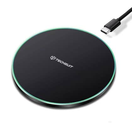 Techsuit - Ασύρματος Φορτιστής Premium (CHWR031) - RGB Χρώματα, 15W - Μαύρο