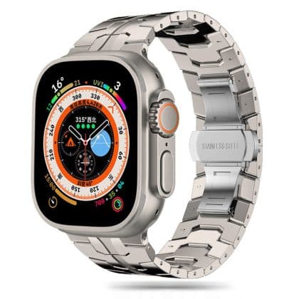 Techsuit - Watchband (W063) - Apple Watch 1/2/3/4/5/6/7/8/9/10/11/SE/SE 2/SE 3/Ultra/Ultra 2/Ultra 3 (42/44/45/46/49mm) - Titanium