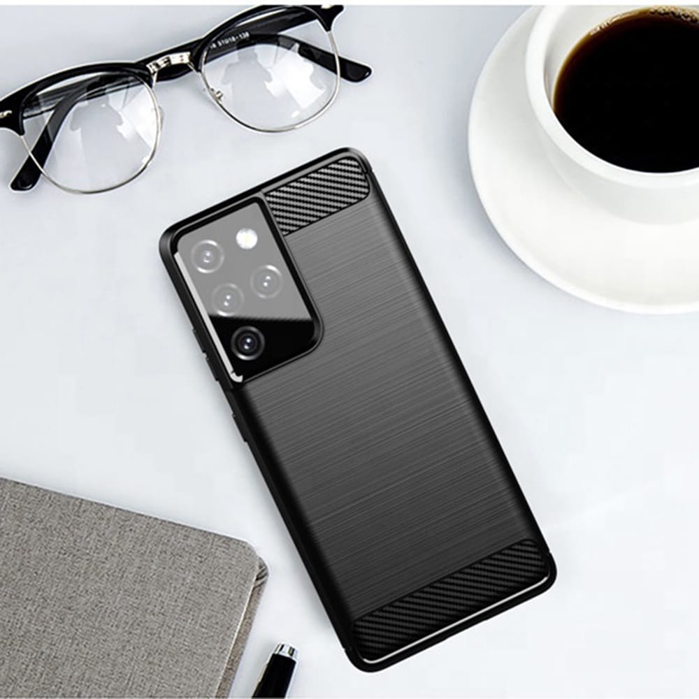 Techsuit Carbon Silicone - θήκη για Samsung Galaxy S21 Ultra 5G - Μαύρο - Image 6