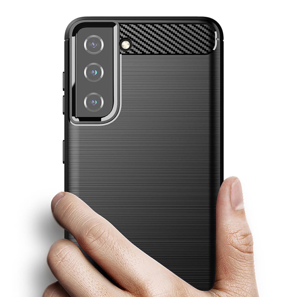 Techsuit Carbon Silicone - θήκη για Samsung Galaxy S21+ 5G - Μαύρο - Image 3