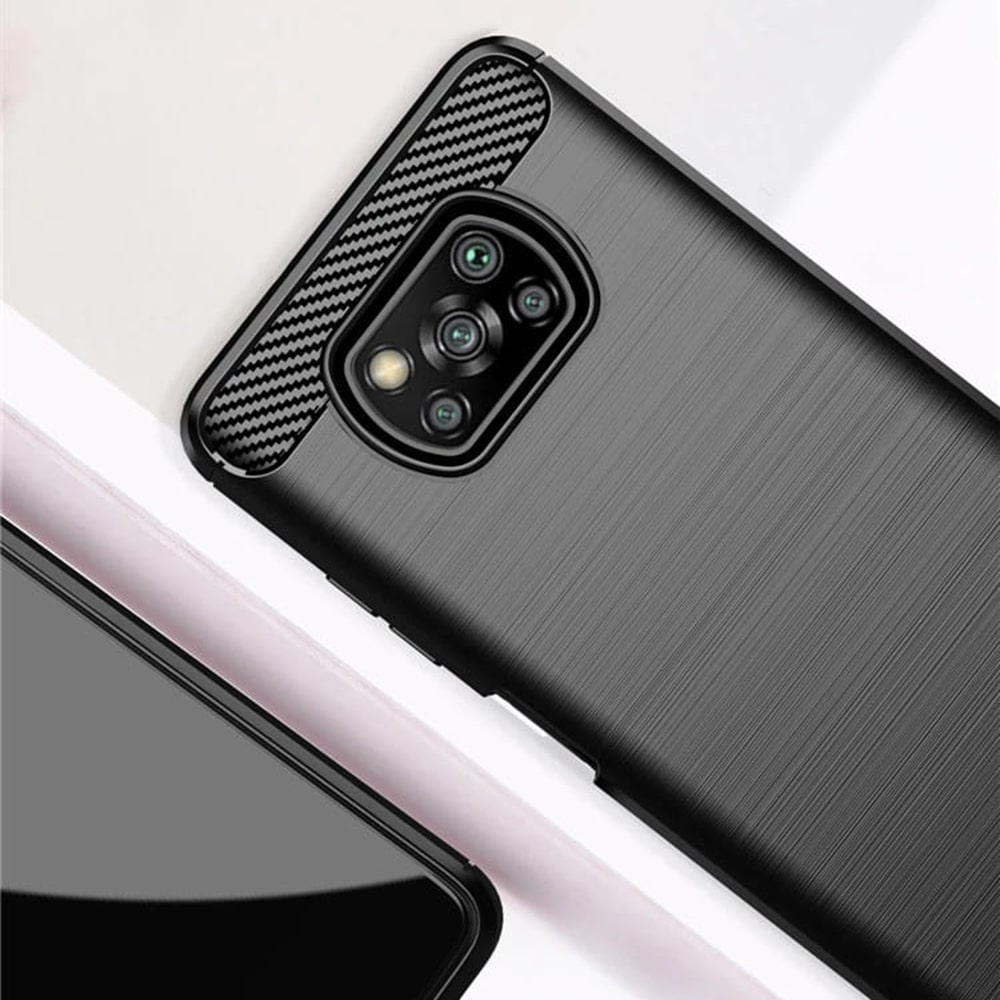 Techsuit Carbon Silicone - θήκη για Xiaomi Poco X3 - Μαύρο - Image 2