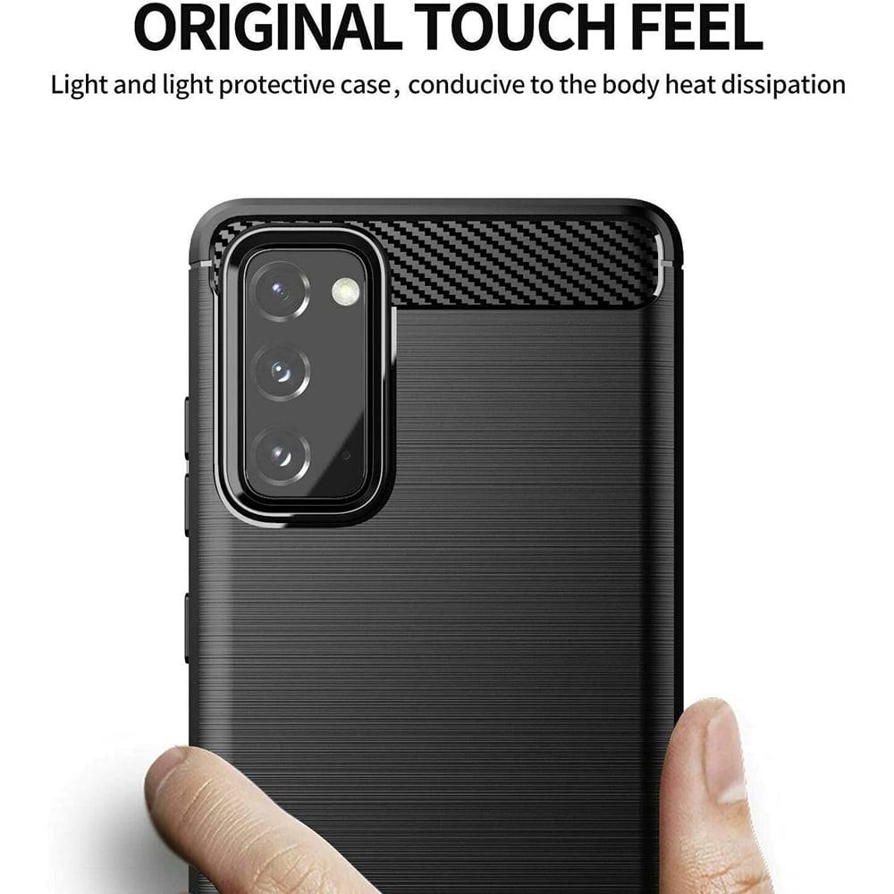 Techsuit Carbon Silicone - θήκη για Samsung Galaxy S20 FE - Μαύρο - Image 2