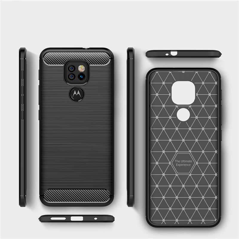 Techsuit Carbon Silicone - θήκη για Motorola Moto E7 Plus - Μαύρο - Image 4