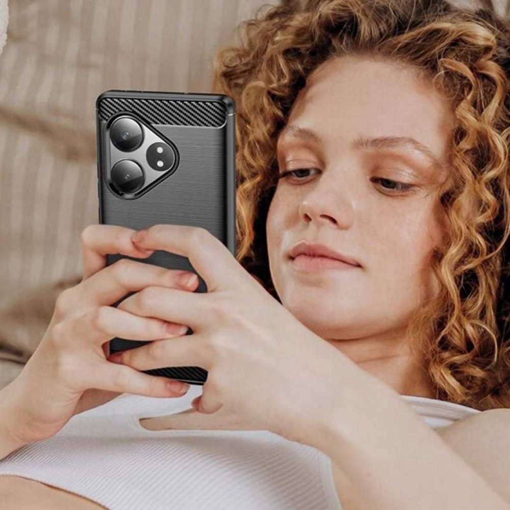 Techsuit Carbon Silicone - θήκη για Realme GT 5G - Μαύρο - Image 5