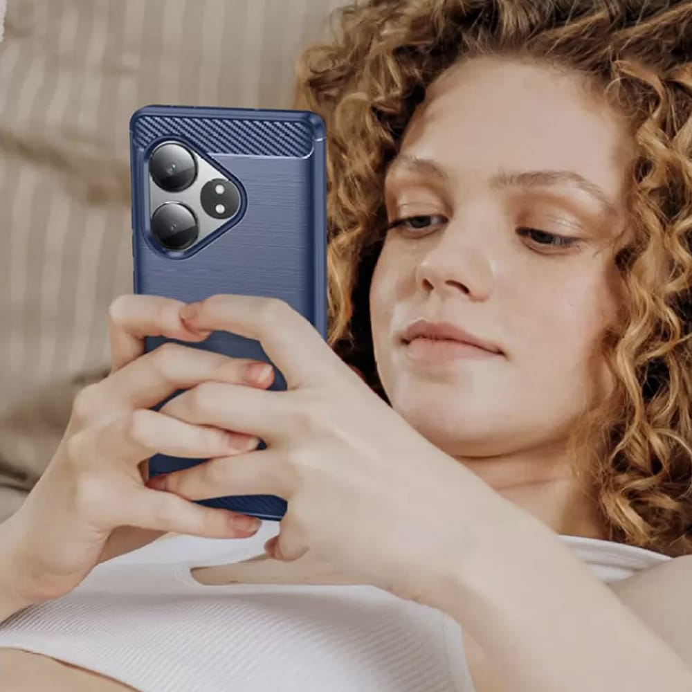 Techsuit Carbon Silicone - θήκη για Realme GT 5G - Μπλε - Image 5