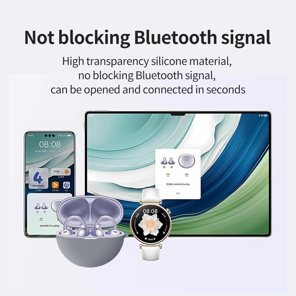 Techsuit - Θήκη Σιλικόνης - για Huawei FreeClip, Λείο Υπερλεπτό Υλικό - Μαύρο - Image 7