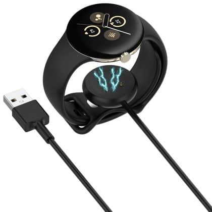 Techsuit - SmartWatch Wireless Charging Καλώδιο (THC5) - for Google Pixel Watch 3 (41mm, 45mm) / 2 / Fitbit Ace LTE, USB - Black