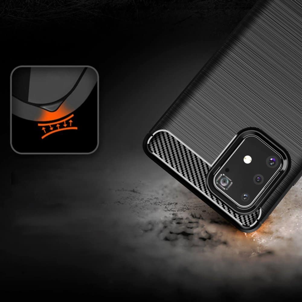 Techsuit Carbon Silicone - θήκη για Samsung Galaxy S10 Lite - Μαύρο - Image 3