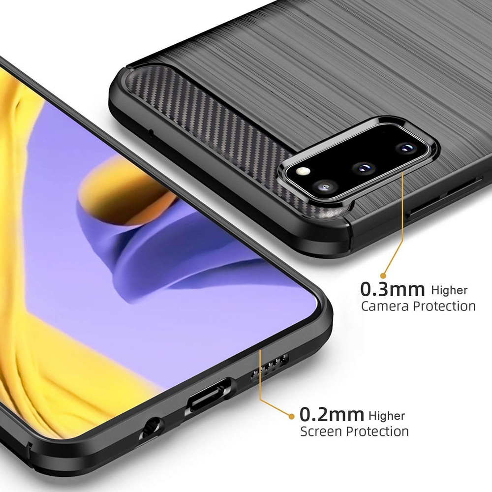 Techsuit Carbon Silicone - θήκη για Samsung Galaxy S20 - Μαύρο - Image 2