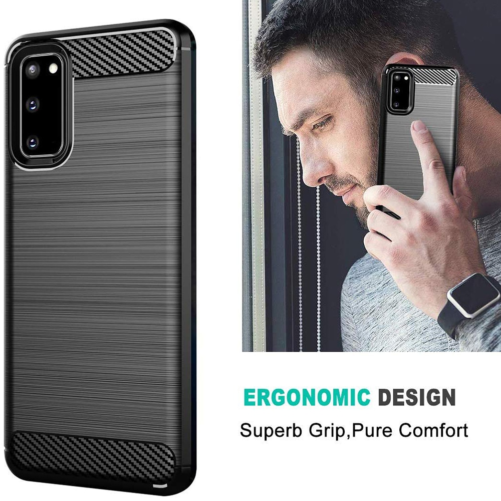 Techsuit Carbon Silicone - θήκη για Samsung Galaxy S20 - Μαύρο - Image 4