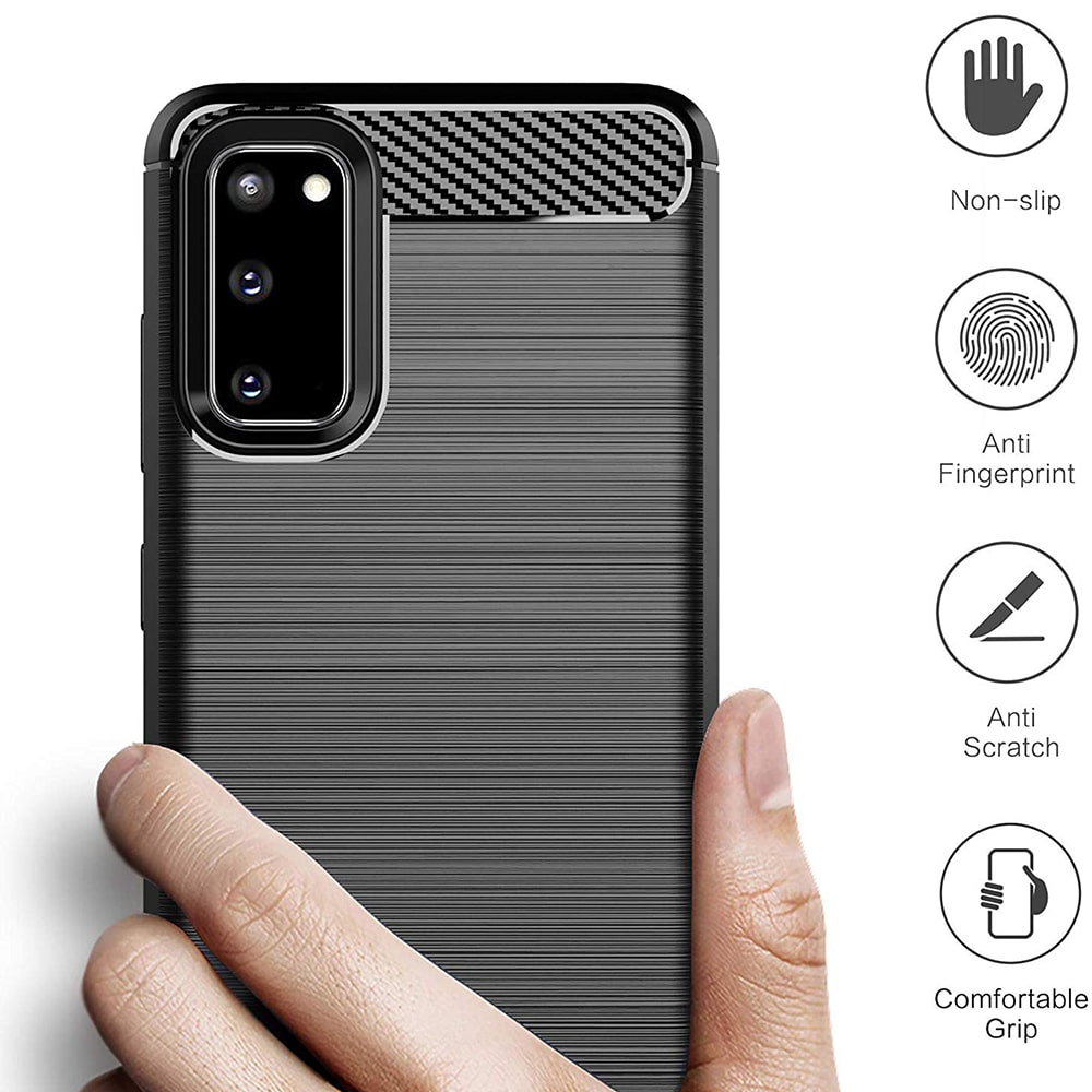 Techsuit Carbon Silicone - θήκη για Samsung Galaxy S20 - Μαύρο - Image 6