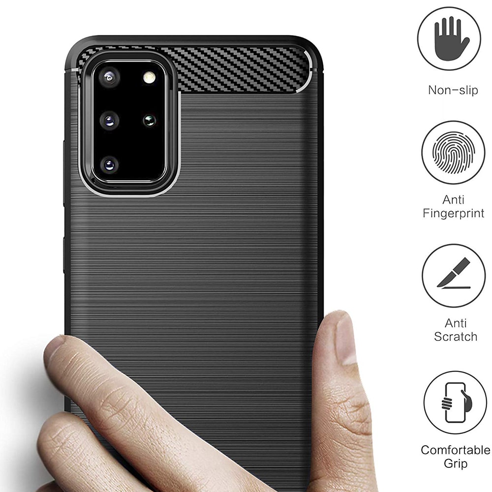 Techsuit Carbon Silicone - θήκη για Samsung Galaxy S20+ - Μαύρο - Image 2