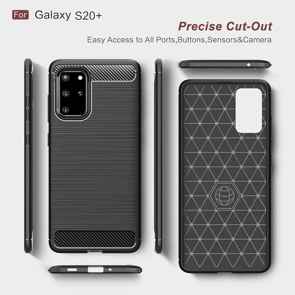 Techsuit Carbon Silicone - θήκη για Samsung Galaxy S20+ - Μαύρο - Image 3