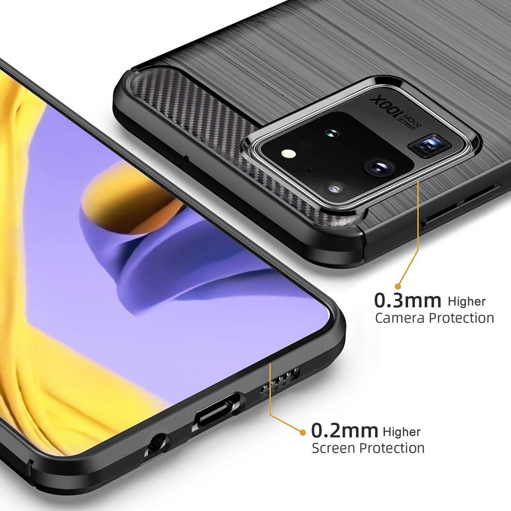 Techsuit Carbon Silicone - θήκη για Samsung Galaxy S20 Ultra - Μαύρο - Image 5