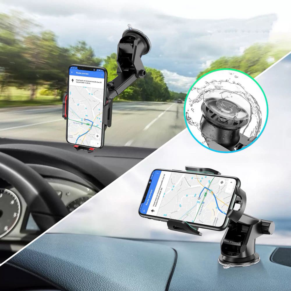 Techsuit - Car Holder (S113) - Gravity Grip for Dashboard, Windshield - Black - Image 4