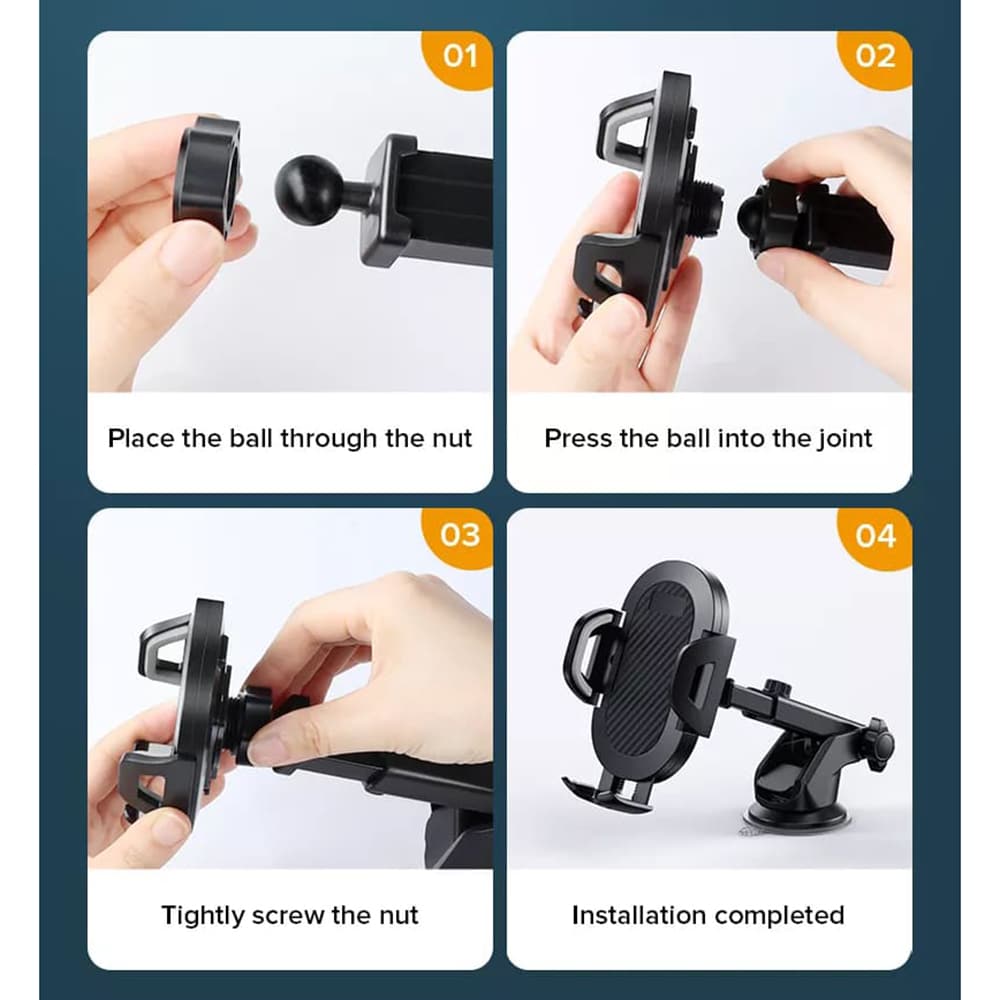 Techsuit - Car Holder (S113) - Gravity Grip for Dashboard, Windshield - Black - Image 7