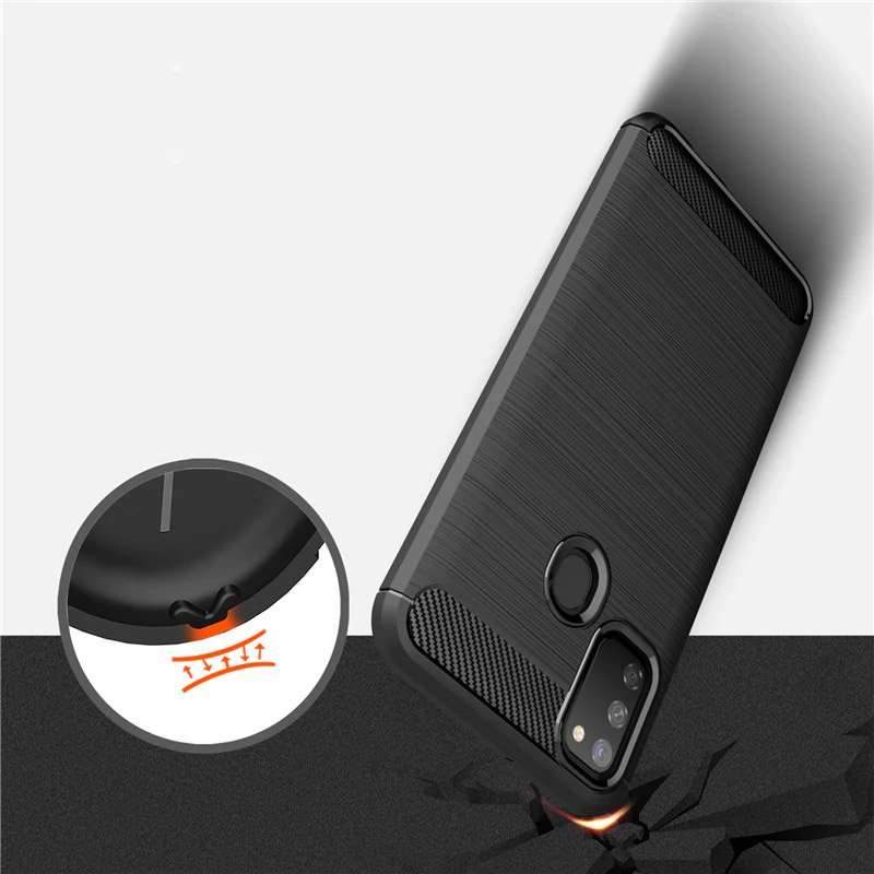 Techsuit Carbon Silicone - θήκη για Samsung Galaxy M21 - Μαύρο - Image 2