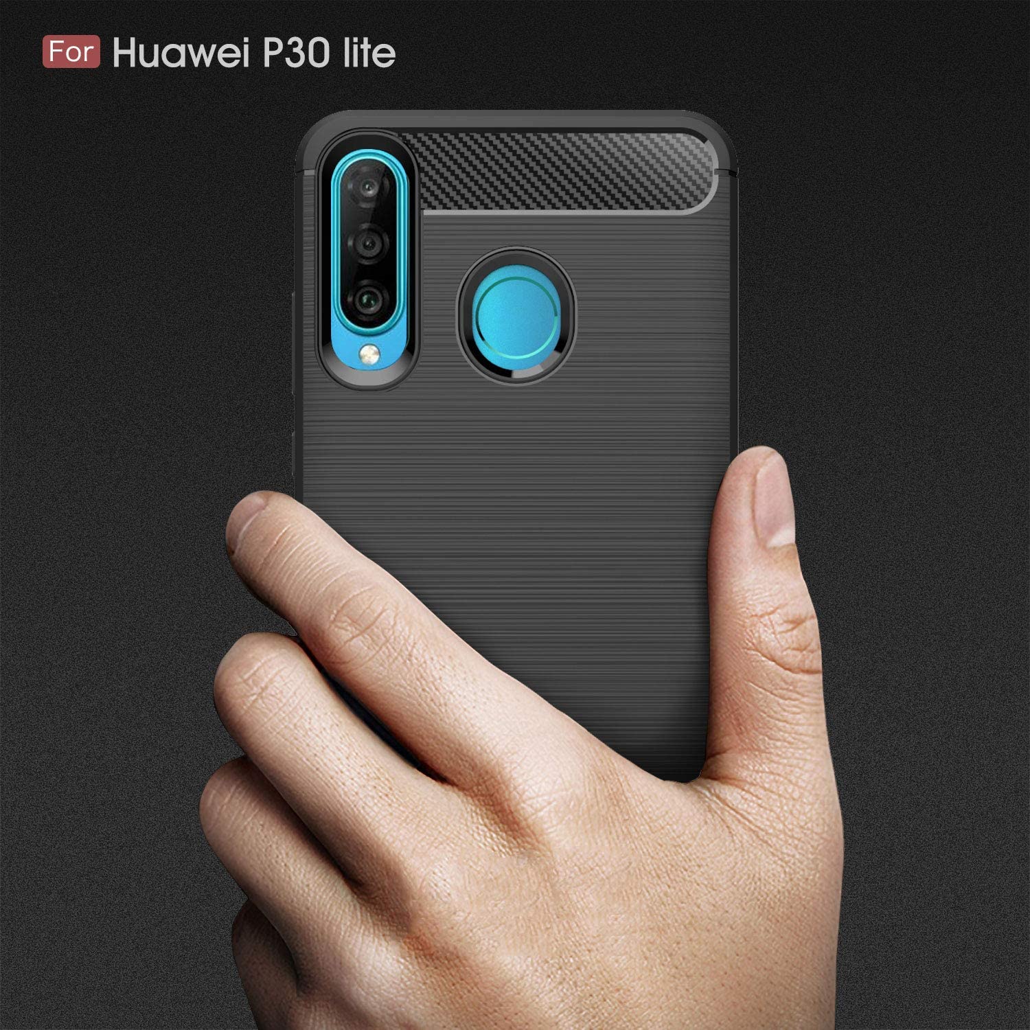 Techsuit Carbon Silicone - θήκη για Huawei P30 lite - Μαύρο - Image 2