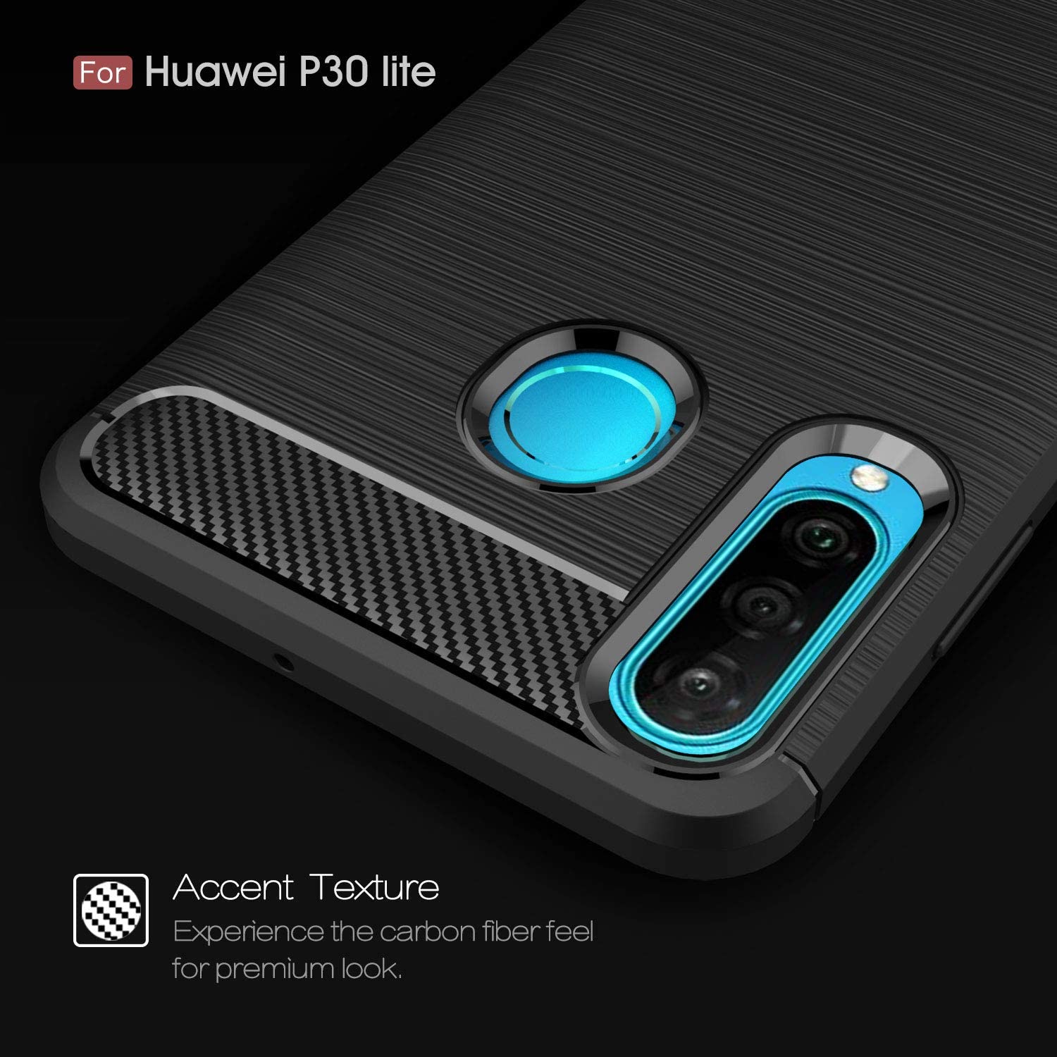 Techsuit Carbon Silicone - θήκη για Huawei P30 lite - Μαύρο - Image 4