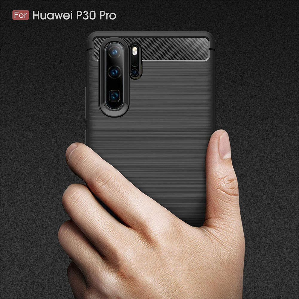 Techsuit Carbon Silicone - θήκη για Huawei P30 Pro - Μαύρο - Image 2