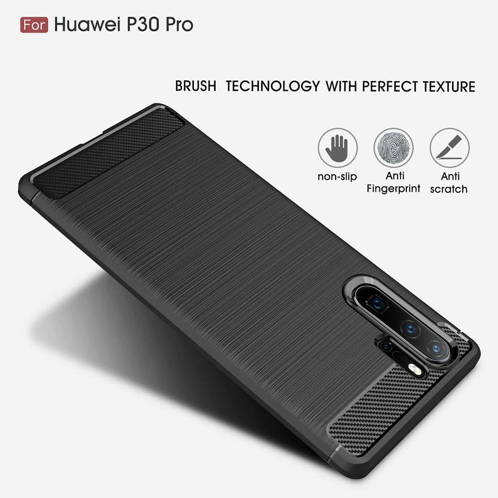 Techsuit Carbon Silicone - θήκη για Huawei P30 Pro - Μαύρο - Image 3
