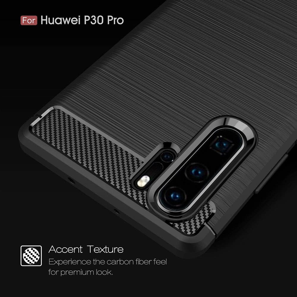 Techsuit Carbon Silicone - θήκη για Huawei P30 Pro - Μαύρο - Image 5
