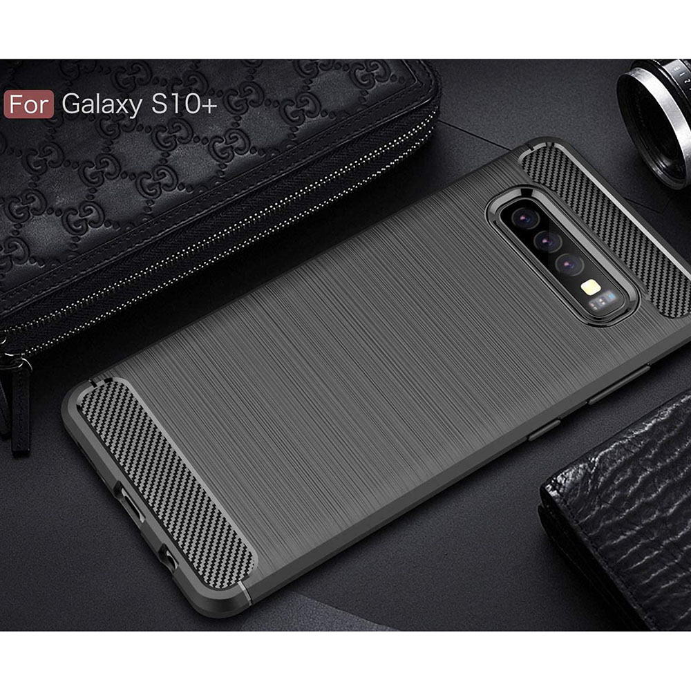Techsuit Carbon Silicone - θήκη για Samsung Galaxy S10+ - Μαύρο - Image 3