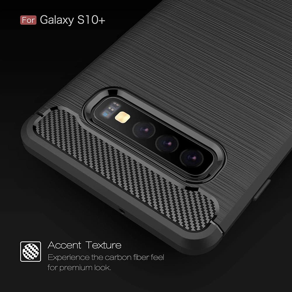 Techsuit Carbon Silicone - θήκη για Samsung Galaxy S10+ - Μαύρο - Image 5