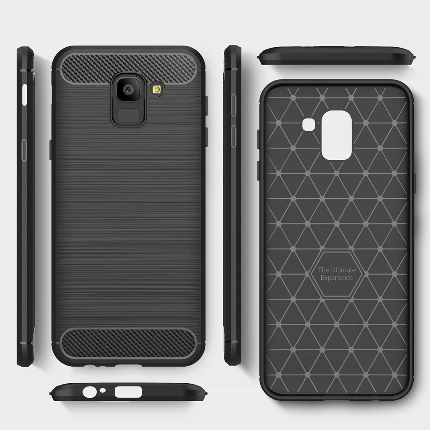 Techsuit Carbon Silicone - θήκη για Samsung Galaxy J6 - Μαύρο - Image 2