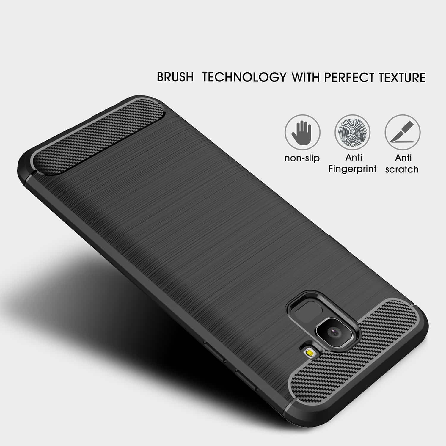 Techsuit Carbon Silicone - θήκη για Samsung Galaxy J6 - Μαύρο - Image 3