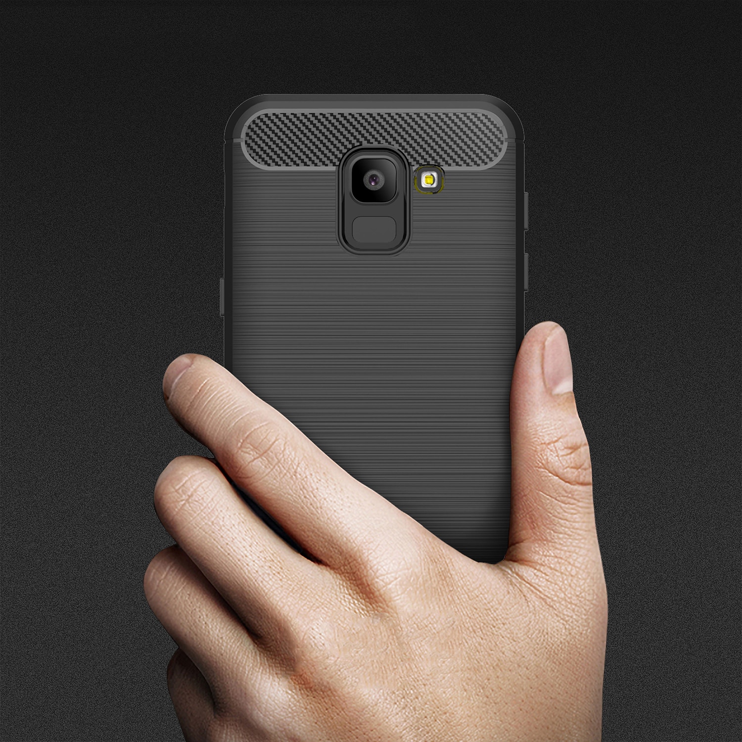 Techsuit Carbon Silicone - θήκη για Samsung Galaxy J6 - Μαύρο - Image 4