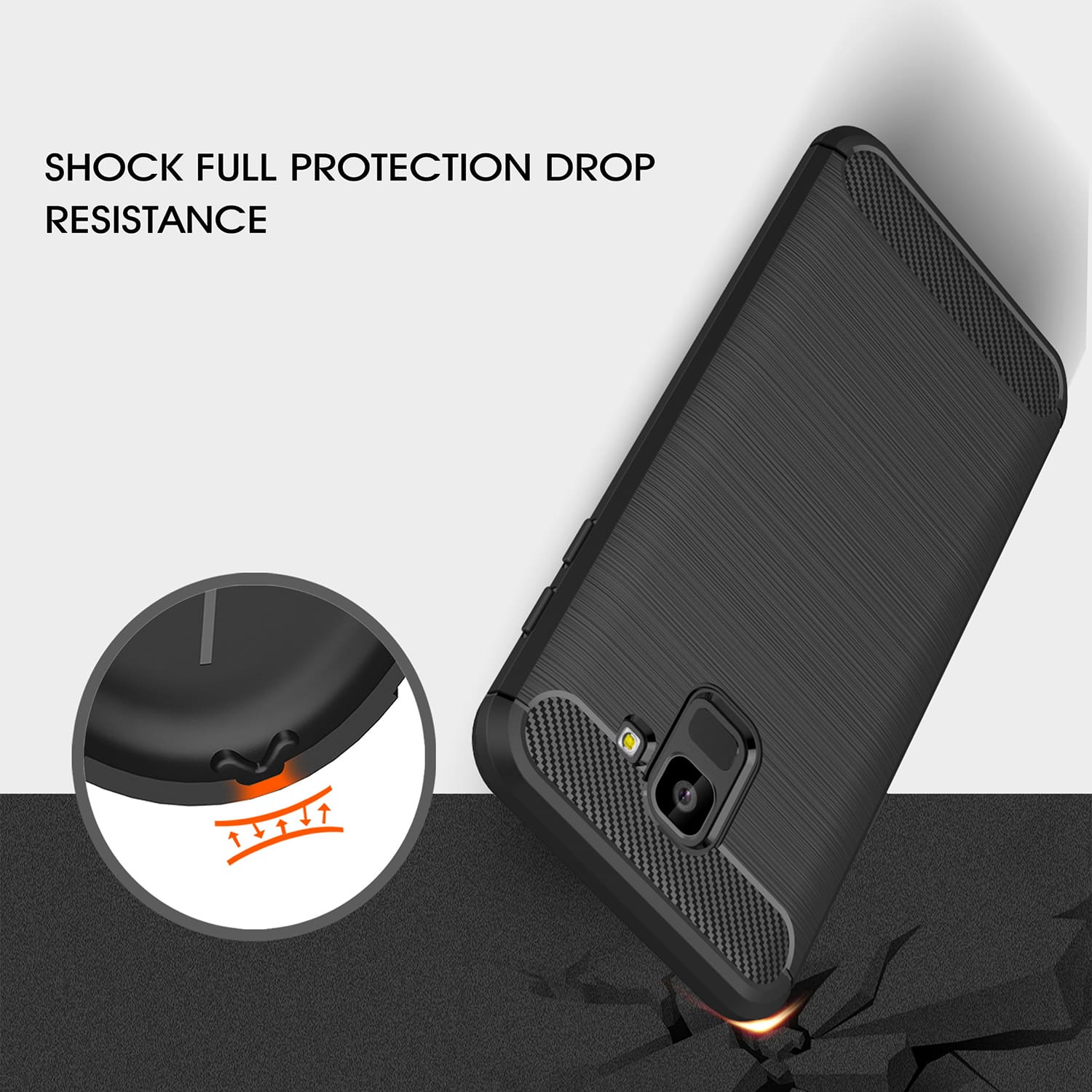 Techsuit Carbon Silicone - θήκη για Samsung Galaxy J6 - Μαύρο - Image 5