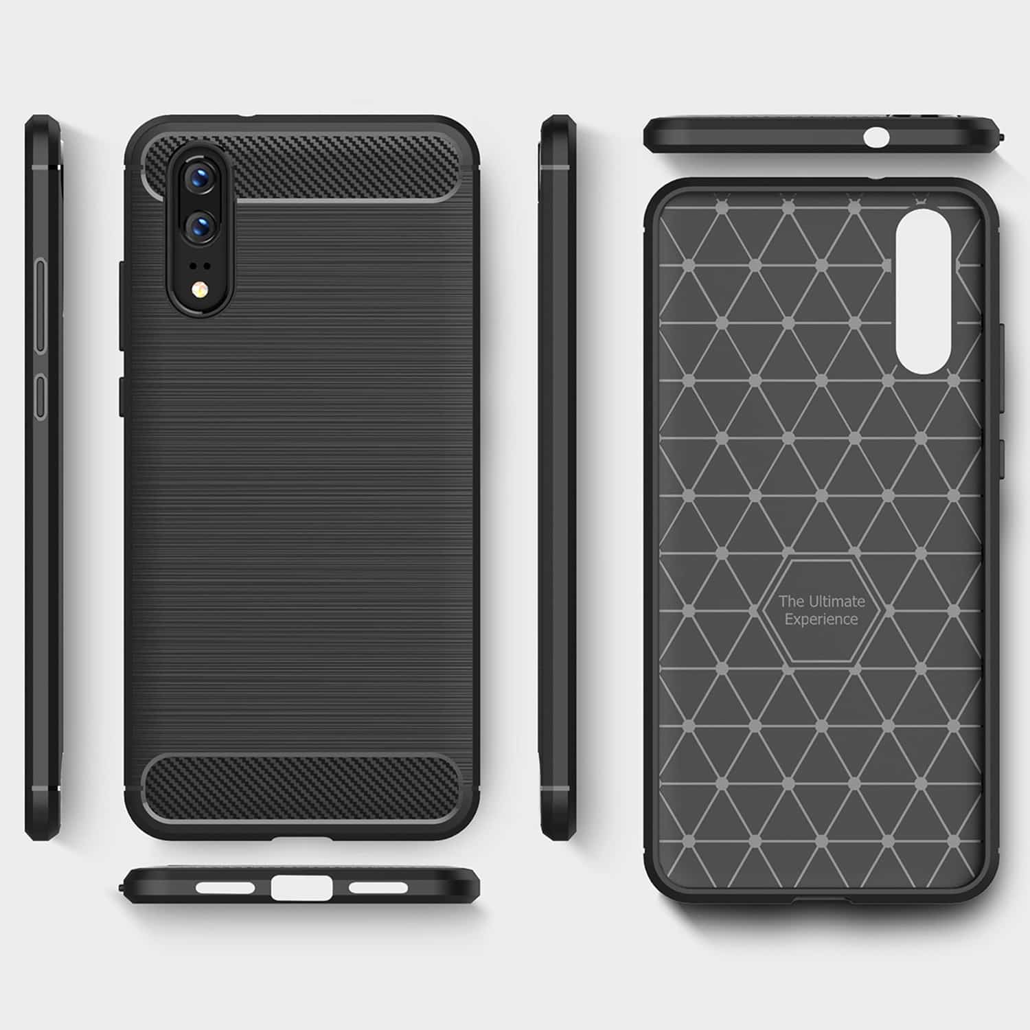 Techsuit Carbon Silicone - θήκη για Huawei P20 - Μαύρο - Image 3