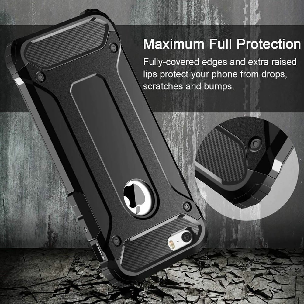Techsuit Hybrid Armor - θήκη για Apple iPhone 5 / 5s SE - Μαύρο - Image 5