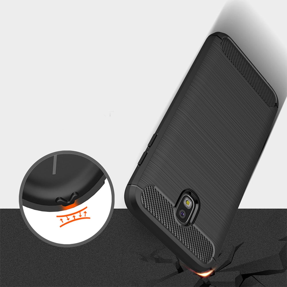 Techsuit Carbon Silicone - θήκη για Samsung Galaxy J7 (2017) - Μαύρο - Image 2