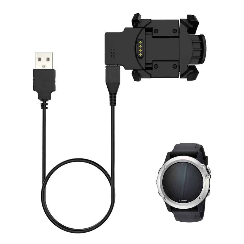 Techsuit - Καλώδιο Ασύρματης Φόρτισης SmartWatch (TGC5) - για Garmin Fenix 3 / 3 HR / 3 Sapphire, USB, 5W, 1m με Βάση Γραφείου - Μαύρο - Image 5