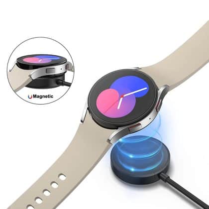 Techsuit - SmartWatch Wireless Charging Καλώδιο (TSC12) - for Samsung Galaxy Watch 3/4/5/6, USB, 2.5W, with Desk Holder - Black