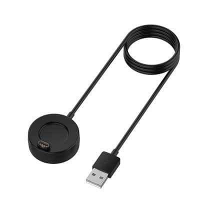 Techsuit - Καλώδιο Φόρτισης για SmartWatch (TGC4) - για Garmin Watch, USB, 5W, 1m με Βάση Γραφείου - Μαύρο