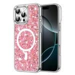 Techsuit Sparkly Glitter MagSafe - θήκη για Apple iPhone 16 Pro - Ροζ