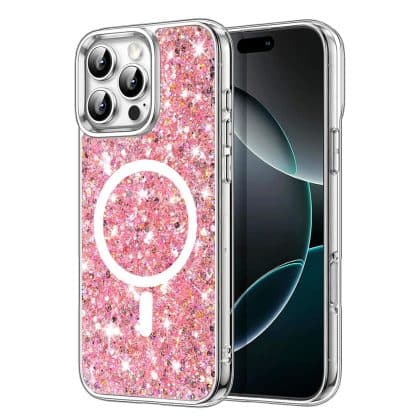 Techsuit Sparkly Glitter MagSafe - θήκη για Apple iPhone 16 Pro - Ροζ