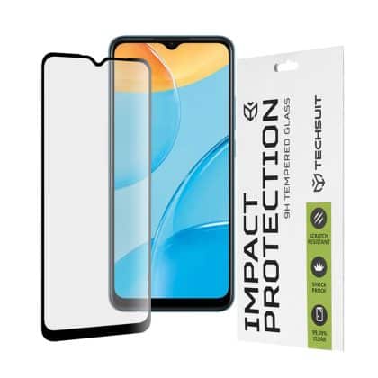 Techsuit - 111D Πλήρης Κάλυψη / Full Glue Γυαλί - Oppo A15 / A15s / A16 / A16s / A54s - Μαύρο
