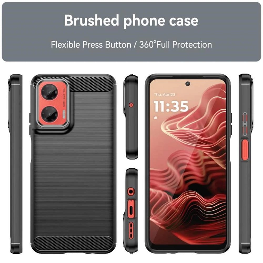 Techsuit Carbon Silicone - θήκη για Motorola Moto G55 - Μαύρο - Image 3