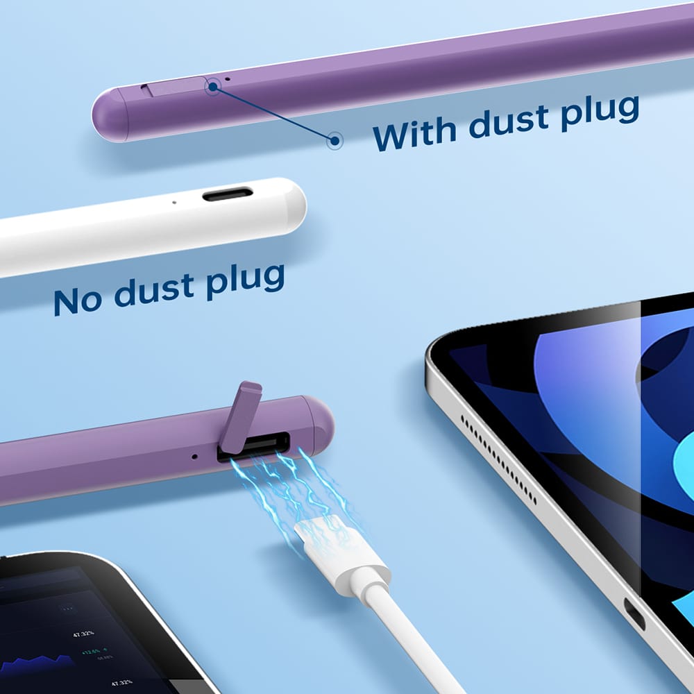 Techsuit stylus για ταμπλέτα, Bluetooth, Type-C, 125mAh - Vintage ροζ - Image 6