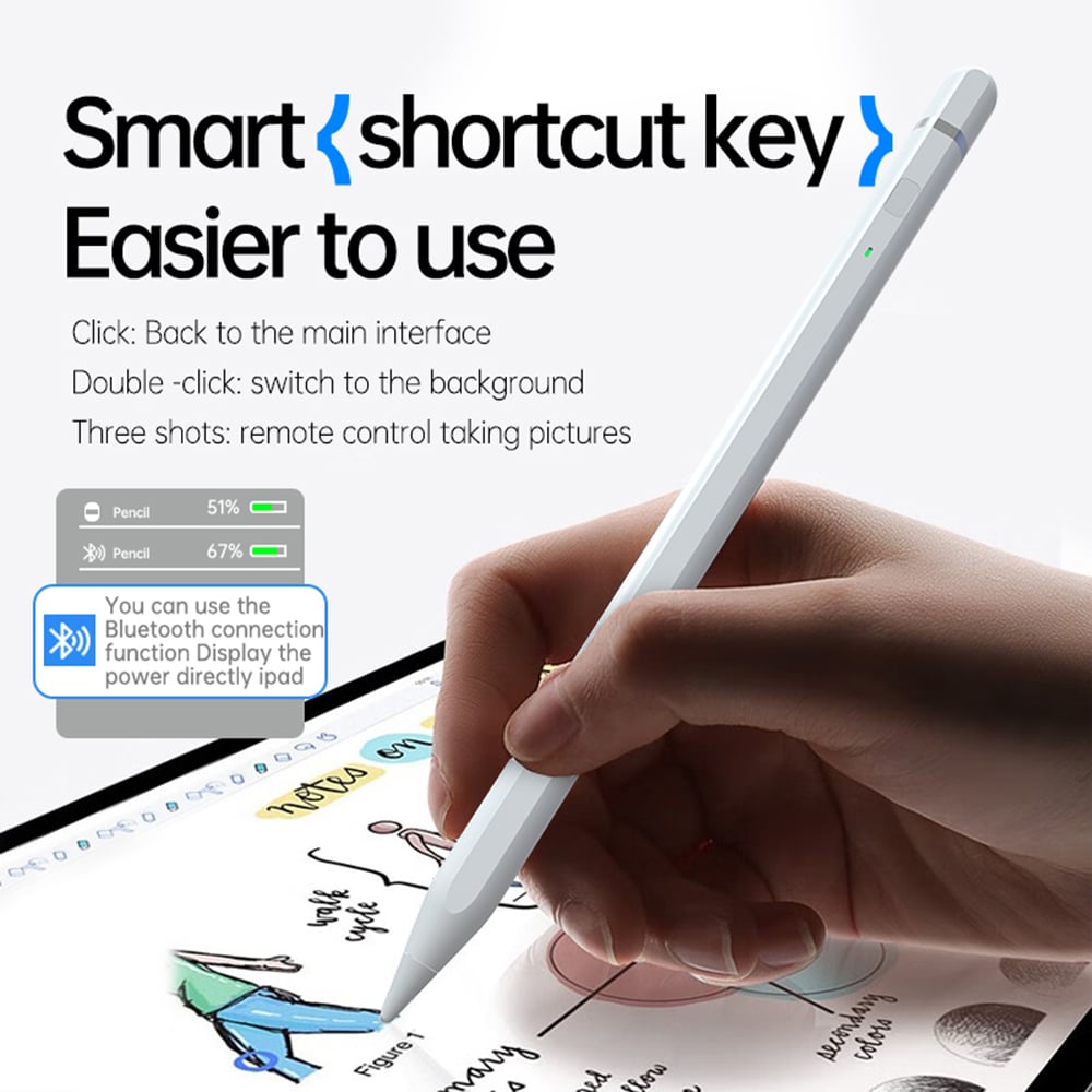 Techsuit Stylus Pen για Tablet, Bluetooth, Type-C, 125mAh, Palm Rejection, Tilt Pressure Sense - Λευκό - Image 4